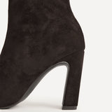 Series Brown Faux Suede Heeled Ankle Boots