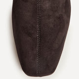 Series Brown Faux Suede Heeled Ankle Boots