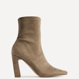 Series Mocha Faux Suede Heeled Ankle Boots