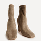 Series Mocha Faux Suede Heeled Ankle Boots