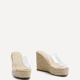 Shaylen Nude Perspex Rope Wedges