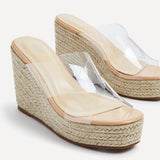 Shaylen Nude Perspex Rope Wedges
