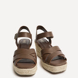Sheena Brown Crossover Espadrille Wedges
