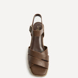 Sheena Brown Crossover Espadrille Wedges