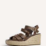 Sheena Brown Crossover Espadrille Wedges