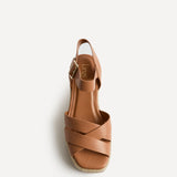 Sheena Tan Crossover Espadrille Wedges