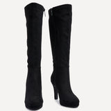 Shelby Black Long Heeled Boots