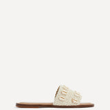Shell Natural Embellished Slider Sandals
