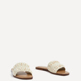 Shell Natural Embellished Slider Sandals