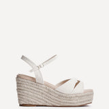 Sian Wide Fit Nude Canvas Wedges