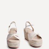 Sian Wide Fit Nude Canvas Wedges
