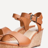 Sierra Tan Cork Platform Wedges