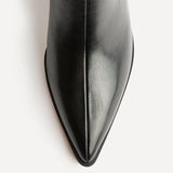 Signal Black Faux Leather Ankle Boots