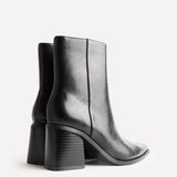 Signal Black Faux Leather Ankle Boots