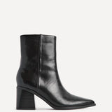 Signal Black Faux Leather Ankle Boots