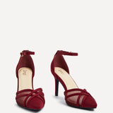 Siobhan Burgundy Mesh Court Heels