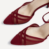 Siobhan Burgundy Mesh Court Heels