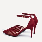 Siobhan Burgundy Mesh Court Heels