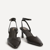 Siren Brown Faux Leather Quilted Court Heels
