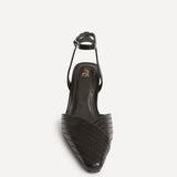 Siren Brown Faux Leather Quilted Court Heels