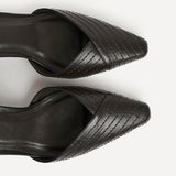 Siren Brown Faux Leather Quilted Court Heels
