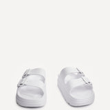 Sirocco White Platform Slider Sandals
