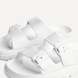 Sirocco White Platform Slider Sandals