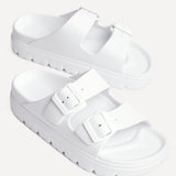 Sirocco White Platform Slider Sandals