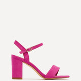 Skyline Pink Faux Suede Heeled Sandals