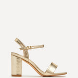 Skyline Gold Faux Leather Heeled Sandals