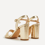 Skyline Gold Faux Leather Heeled Sandals
