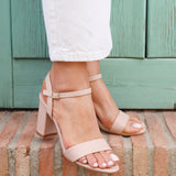Skyline Nude Faux Leather Heeled Sandals