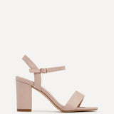 Skyline Nude Faux Leather Heeled Sandals