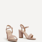 Skyline Nude Faux Leather Heeled Sandals