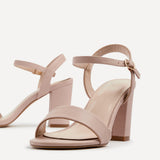 Skyline Nude Faux Leather Heeled Sandals