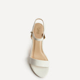 Skyline White Faux Leather Heeled Sandals