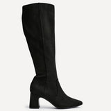 Slate Black Faux Suede Long Heeled Boots