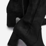 Slate Black Faux Suede Long Heeled Boots