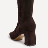Slate Brown Faux Suede Long Heeled Boots