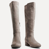 Sloane Mocha Long Low Heeled Boots