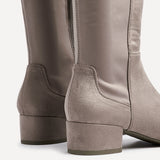 Sloane Mocha Long Low Heeled Boots