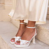 Socialite Bridal Ivory Knotted Platform Heels