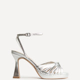 Socialite Silver Knotted Platform Heels