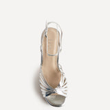 Socialite Silver Knotted Platform Heels