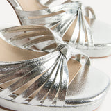 Socialite Silver Knotted Platform Heels