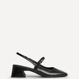 Society Black Faux Leather Mary Jane Heels