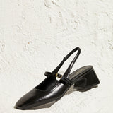 Society Black Faux Leather Mary Jane Heels