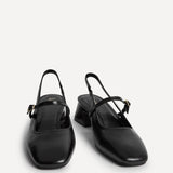 Society Black Faux Leather Mary Jane Heels