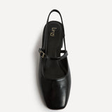 Society Black Faux Leather Mary Jane Heels