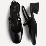 Society Black Faux Leather Mary Jane Heels